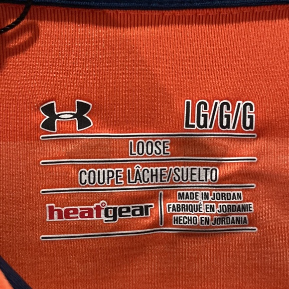 NWT - Mens Under Armour Heatgear Golf Polo - Orange Stripe - Loose Fit - Picture 6 of 10